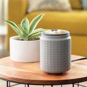 Flip Dish Wax Warmer with Silicone Wax Dish Electric Plug -in "Gray Hobnai NWT :